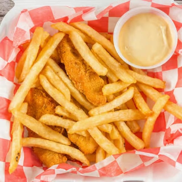 Chicken Fingers with French Fries.