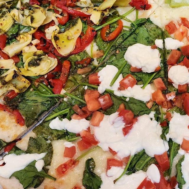 White Spinach Pizza.